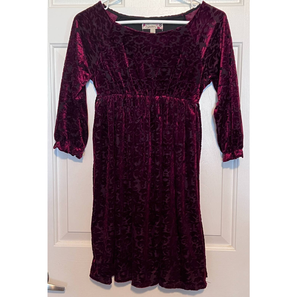 Speechless Girl's Crush Velvet Burgundy Size 16‎ 29" Long x 13 1/2" Pit to Pit